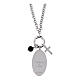 Collar Amen ónix negro y zircones blancos Virgen de Loreto de latón rodiado s2