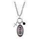 Collana Amen onice nero e zirconi bianchi Madonna di Loreto in ottone rodiato s1