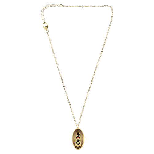 Collar medalla Virgen de Loreto de latón dorado Amen 4