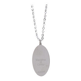 Collar medalla en latón rodiado Amen Virgen de Loreto