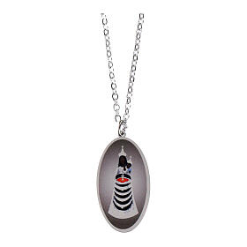 Collana medaglia in ottone rodiato Amen Madonna di Loreto
