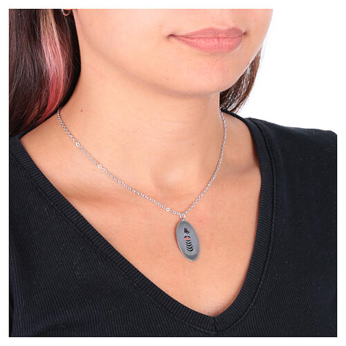 Our Lady of Loreto Necklace in Rhodium-plated Brass, Amen 2