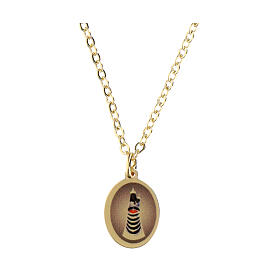 Collar gargantilla de latón dorado Virgen de Loreto Amen