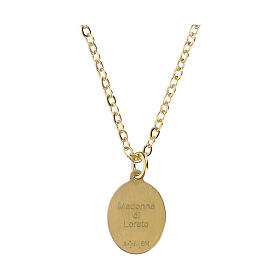 Collar gargantilla de latón dorado Virgen de Loreto Amen