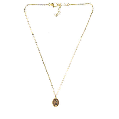 Collar gargantilla de latón dorado Virgen de Loreto Amen 3