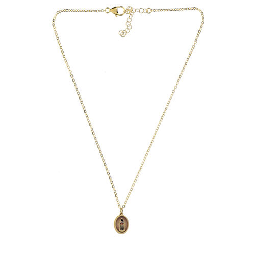 Collier ras du cou en laiton doré Notre-Dame de Lorette Amen 4