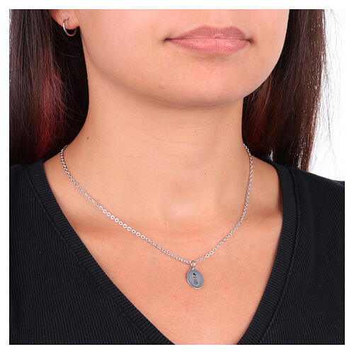 Collana girocollo Madonna di Loreto Amen in ottone rodiato 2