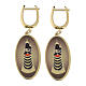 Pendientes Amen de latón dorado medalla colgante Virgen de Loreto s1