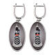 Boucles d'oreilles Amen médaille pendentif Vierge de Lorette en laiton rhodié s1