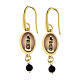 Our Lady of Loreto Brass and Black Onyx Grain Dangle Earrings s1