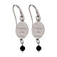 Rhodium-plated brass earrings with black onyx bead and pendant of Our Lady of Loreto s2