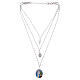 Collier Amen avec zircons blancs médaille Notre-Dame de Lourdes en laiton rhodié en couches s3