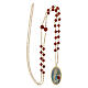 Collana Amen con diaspro rosso medaglia Madonna di Lourdes in ottone dorato s3