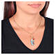 Collana ottone dorato Amen charms diaspro rosso zirconi bianchi Madonna Lourdes s2