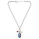 Lady of Lourdes necklace with red jasper charms, white zircons rhodium-plated brass, Amen s4