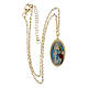 Collar gargantilla Amen de latón dorado medalla Virgen de Lourdes s3