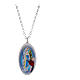 Collar gargantilla Amen medalla Virgen de Lourdes de latón rodiado s1