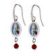 Pendientes colgantes Amen Virgen de Lourdes de latón rodiado con jaspe rojo s1