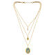 AMEN gold-plated brass layered necklace with white zircons and Our Lady of Fatima medal s4