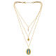 Collar de latón dorado Amen capas con zircones blancos medalla Virgen de Fátima s3