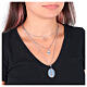 Rhodium-plated brass necklace with white rhinestones and Our Lady of Fatima medal by Amen s2