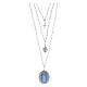 Collana in ottone rodiato con zirconi bianchi Madonna di Fatima medaglia Amen s1