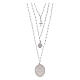 Collana in ottone rodiato con zirconi bianchi Madonna di Fatima medaglia Amen s2