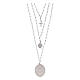 Collana in ottone rodiato con zirconi bianchi Madonna di Fatima medaglia Amen s3