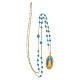 Collar Amen de latón dorado con granos de angelita celeste Virgen de Fátima s4