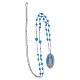 Collar granos de angelita celeste Virgen de Fátima Amen de latón rodiado s4