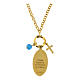 Collar Virgen de Fátima Amen de latón dorado con ónix negro y zircones blancos s2