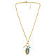 Collar Virgen de Fátima Amen de latón dorado con ónix negro y zircones blancos s3