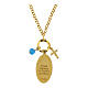 Collana Madonna di Fatima Amen in ottone dorato con onice nero e zirconi bianchi s3