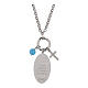 Collar Virgen de Fátima ónix negro y zircones blancos Amen de latón rodiado s2
