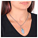 Collar Virgen de Fátima ónix negro y zircones blancos Amen de latón rodiado s2