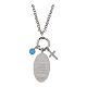 Black Onyx and White Zircon Madonna of Fatima Necklace Amen in Rhodium-Plated Brass s3