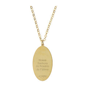 Collar gargantilla de latón dorado medalla Virgen de Fátima Amen