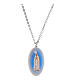 Collar gargantilla medalla Virgen de Fátima Amen de latón rodinado s1