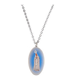 Collana girocollo medaglia Madonna di Fatima Amen in ottone rodiato
