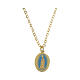 Collar de latón dorado Amen colgante Virgen de Fátima s1