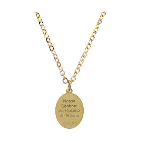 Collier en laiton doré Amen pendentif Notre-Dame de Fatima