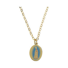 Collana in ottone dorato Amen charm Madonna di Fatima