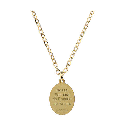Collana in ottone dorato Amen charm Madonna di Fatima 2