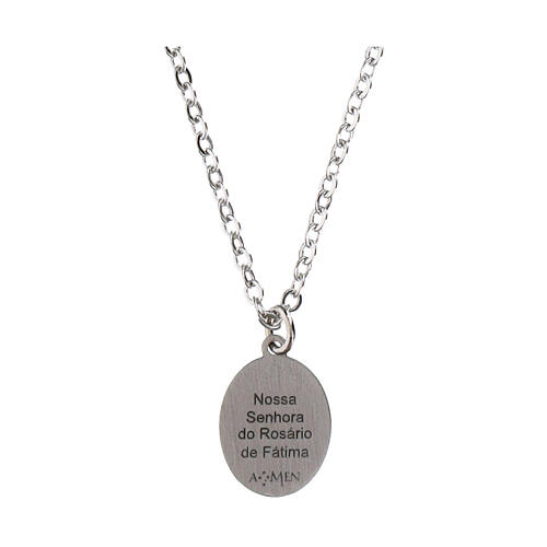 Collar Amen colgante Virgen de Fátima de latón rodiado 2