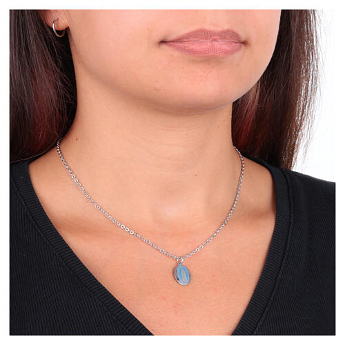 Amen Necklace Lady of Fatima in Rhodium-Plated Brass 2