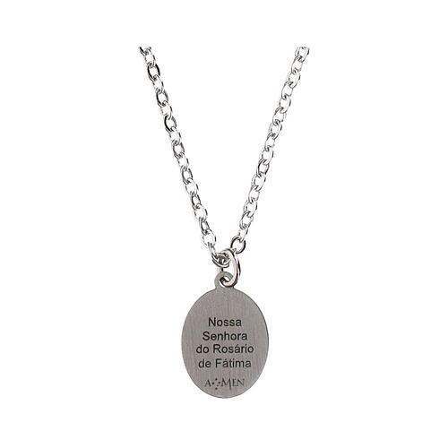 Amen Necklace Lady of Fatima in Rhodium-Plated Brass 3