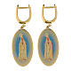 Earrings with Lady of Fatima pendants in golden brass, Amen s1