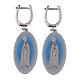 Boucles d'oreilles pendantes Amen médaille Notre-Dame de Fatima en laiton rhodié s1