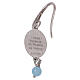 Orecchini in ottone rodiato Madonna di Fatima pendenti con gemma angelite celeste s3