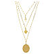 Collana Amen multi strati ottone dorato zirconi bianchi medaglia Nostra Signora Guadalupe s3